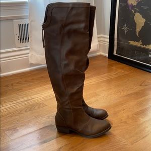 Brown over the knee boots